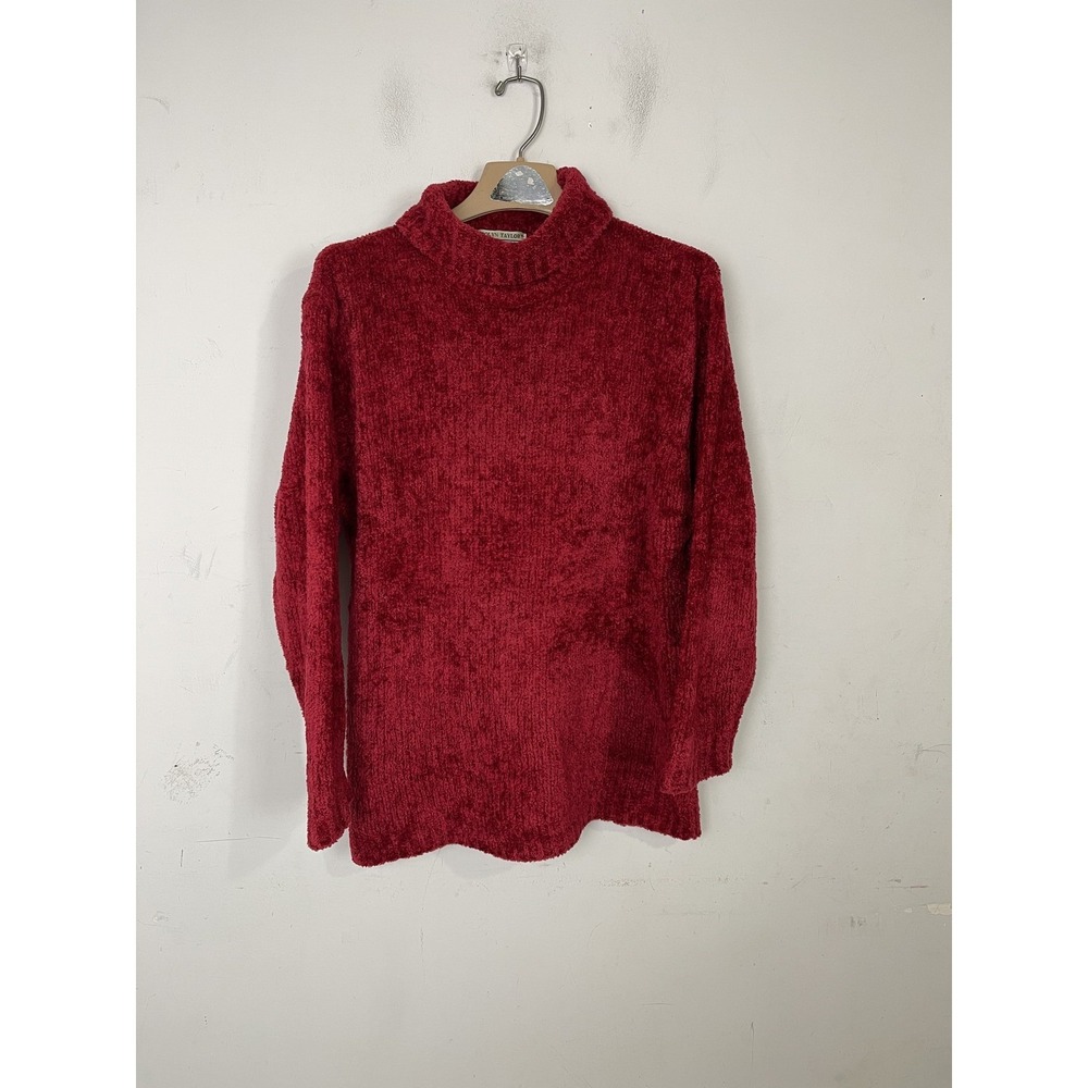 Carolyn‎ Taylor Womens Sweater Large Red Chenille Knit Christmas Soft Cozy